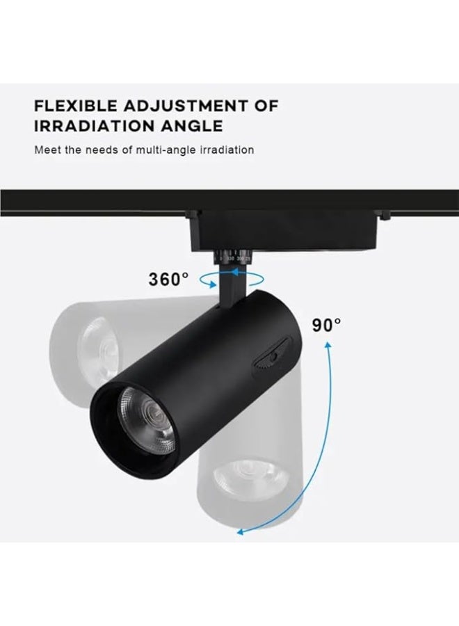 40 واط ضوء مسار LED، بقعة COB، 2500 لومن، CRI>80، زاوية شعاع 24°، AC175-265V، PF>0.5، هيكل من الألمنيوم، حماية من الارتفاعات الكهربائية 2KV (أبيض دافئ، ألمنيوم) - Image 2