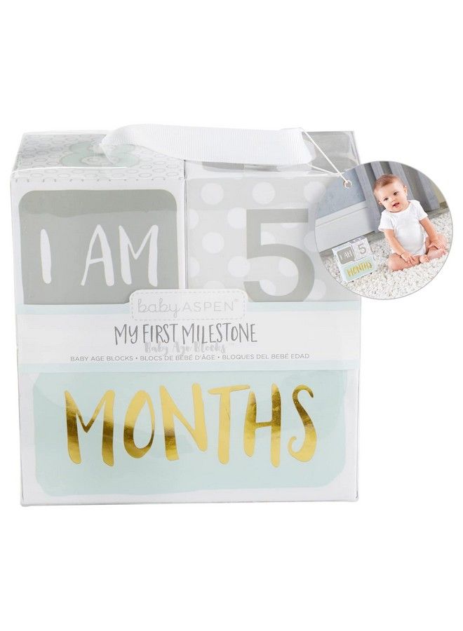 Baby Aspen Giftsforyounow My First Milestone Baby Age Blocks - Image 1