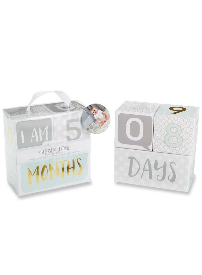 Baby Aspen Giftsforyounow My First Milestone Baby Age Blocks - Image 4