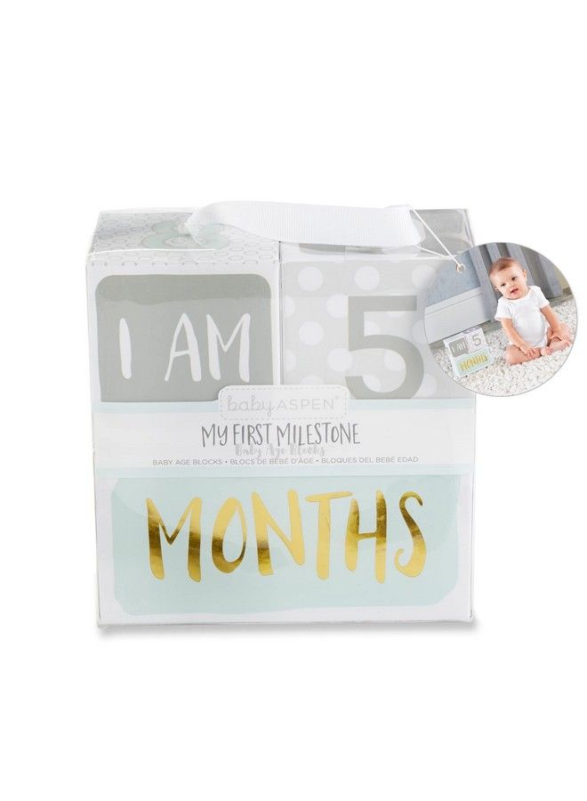 Baby Aspen Giftsforyounow My First Milestone Baby Age Blocks - Image 3