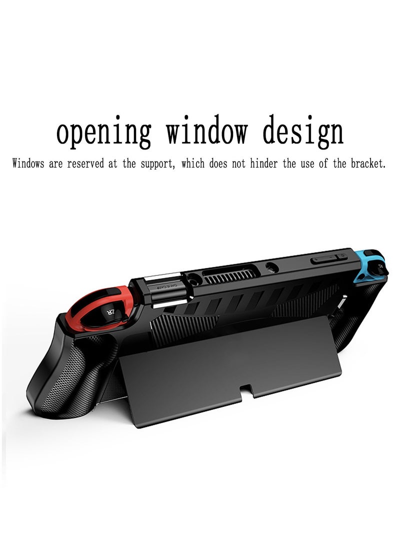 X-level - غطاء حماية قابل للإرساء لجهاز Nintendo Switch OLED 2021، غطاء واقٍ بمقبض TPU وملحقات مريحة تعمل باللمس متوافقة مع Nintendo Switch OLED 7 بوصة ووحدة تحكم Joy-Con وتتناسب مع قاعدة الشحن - Image 1
