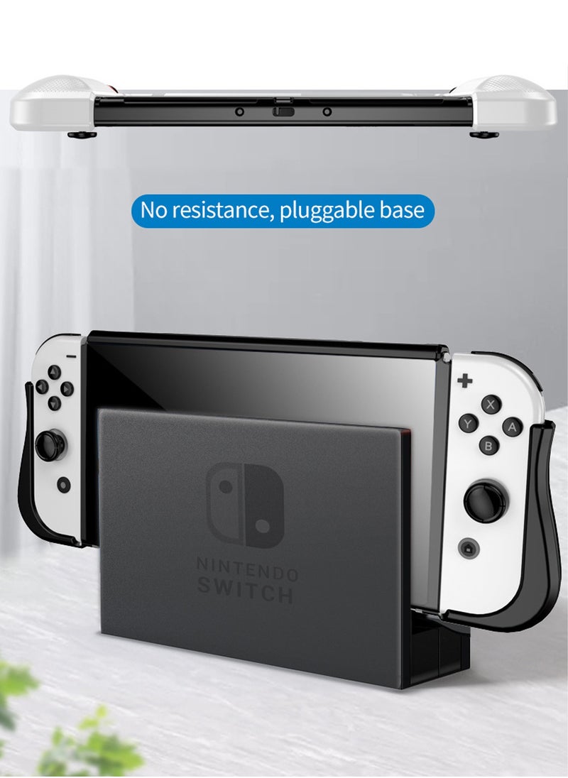 X-level - غطاء حماية قابل للإرساء لجهاز Nintendo Switch OLED 2021، غطاء واقٍ بمقبض TPU وملحقات مريحة تعمل باللمس متوافقة مع Nintendo Switch OLED 7 بوصة ووحدة تحكم Joy-Con وتتناسب مع قاعدة الشحن - Image 1