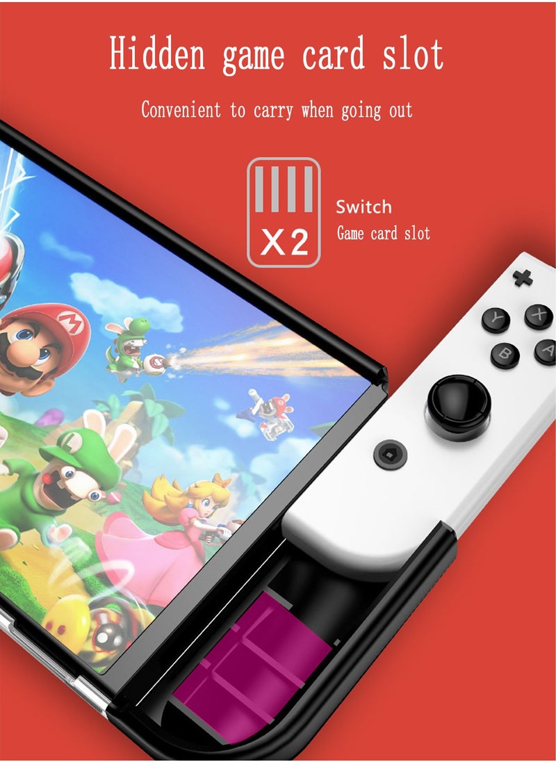 X-level غطاء حماية قابل للإرساء لجهاز Nintendo Switch OLED 2021، غطاء واقٍ بمقبض TPU وملحقات مريحة تعمل باللمس متوافقة مع Nintendo Switch OLED 7 بوصة ووحدة تحكم Joy-Con وتتناسب مع قاعدة الشحن  - Image 5