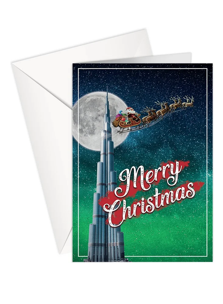 Share The Love Burj Christmas Greeting Card - Beautiful Festive Greeting for the Holiday Season