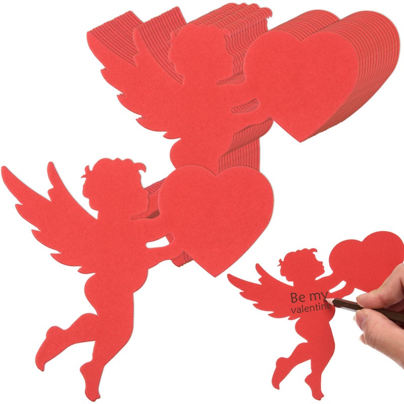 MixTeach 72 Pcs Cupid Cutouts Paper Decorations with 80 dot Glue - Image 1