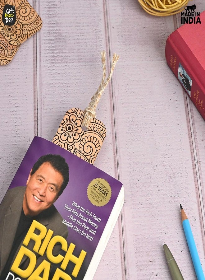 Gift Kya De مجموعة فواصل كتب GKD مكونة من 10 فواصل كتب فنية ماندالا، ذات غلاف ورقي مقوى، مزينة بشرابة يدوية الصنع، إكسسوارات كتب، هدايا فريدة لمحبي الكتب (صديقة للبيئة، 10 قطع) - Image 3