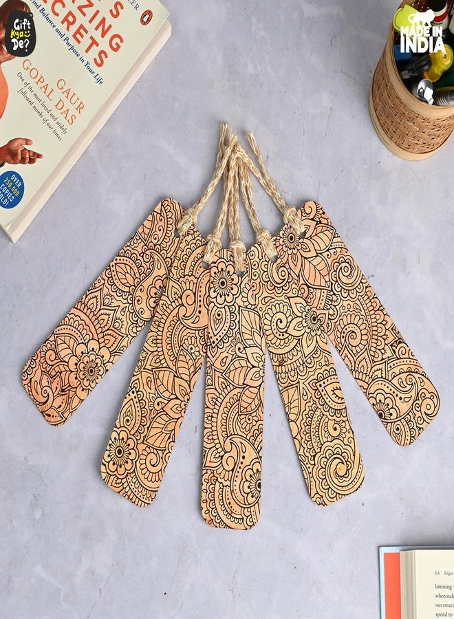Gift Kya De مجموعة فواصل كتب GKD مكونة من 10 فواصل كتب فنية ماندالا، ذات غلاف ورقي مقوى، مزينة بشرابة يدوية الصنع، إكسسوارات كتب، هدايا فريدة لمحبي الكتب (صديقة للبيئة، 10 قطع) - Image 2