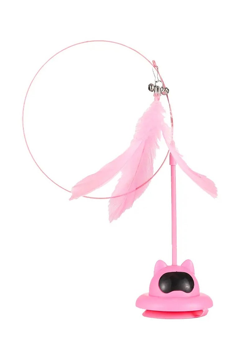 ألعاب عصا القطط مع قاعدة شفط محفزة للتمرين مع جرس | الأيدي - ألعاب عصا أجراس الطيور الواقعية الطبيعية للقطط الصغيرة الكبيرة