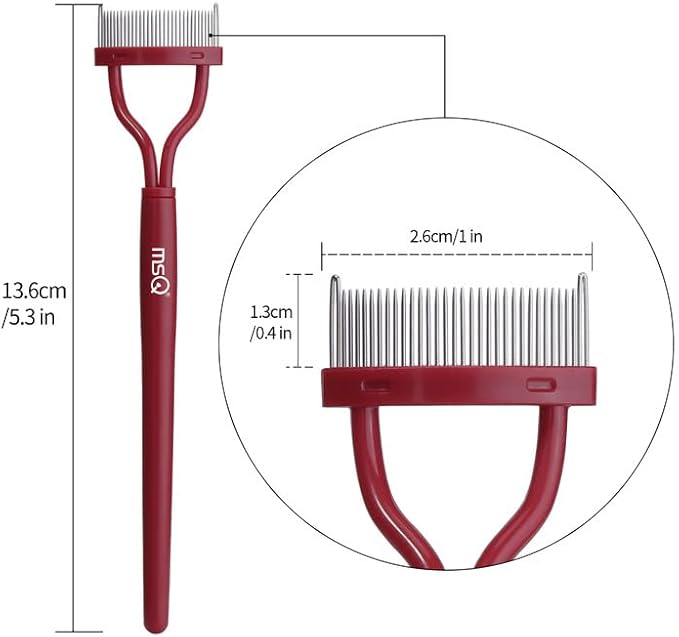 MSQ Eyelash Comb MSQ Eyelash Separator Mascara Applicator Eyelash Definer With Comb Cover Arc Designed Cosmetic Brushes Tool Black - Image 5