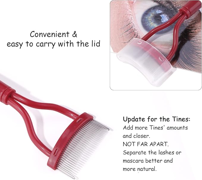 MSQ Eyelash Comb MSQ Eyelash Separator Mascara Applicator Eyelash Definer With Comb Cover Arc Designed Cosmetic Brushes Tool Black - Image 3