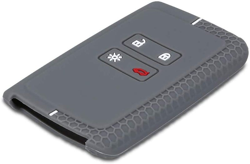 JVCV® Soft Silicone Key Cover Compatible with Renault Duster Kiger Triber Smart Key – Stylish Durable Protective (Grey) - Image 5