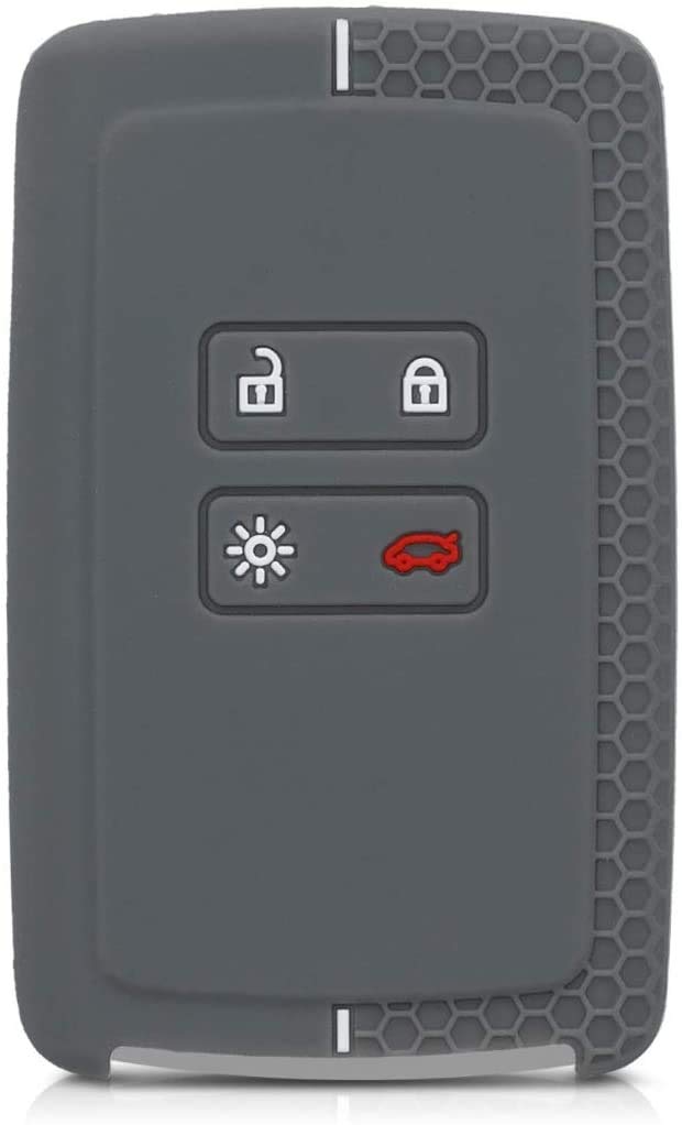 JVCV® Soft Silicone Key Cover Compatible with Renault Duster Kiger Triber Smart Key – Stylish Durable Protective (Grey) - Image 3