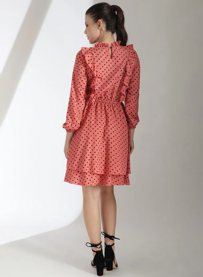 Kotty Polka Dot Ruffle Dress