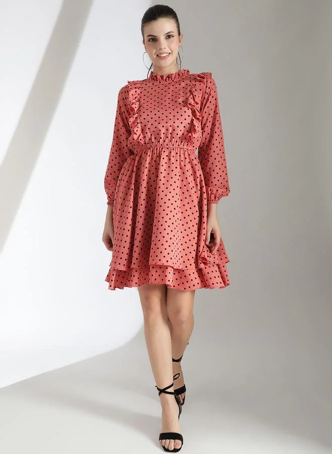 Kotty Polka Dot Ruffle Dress