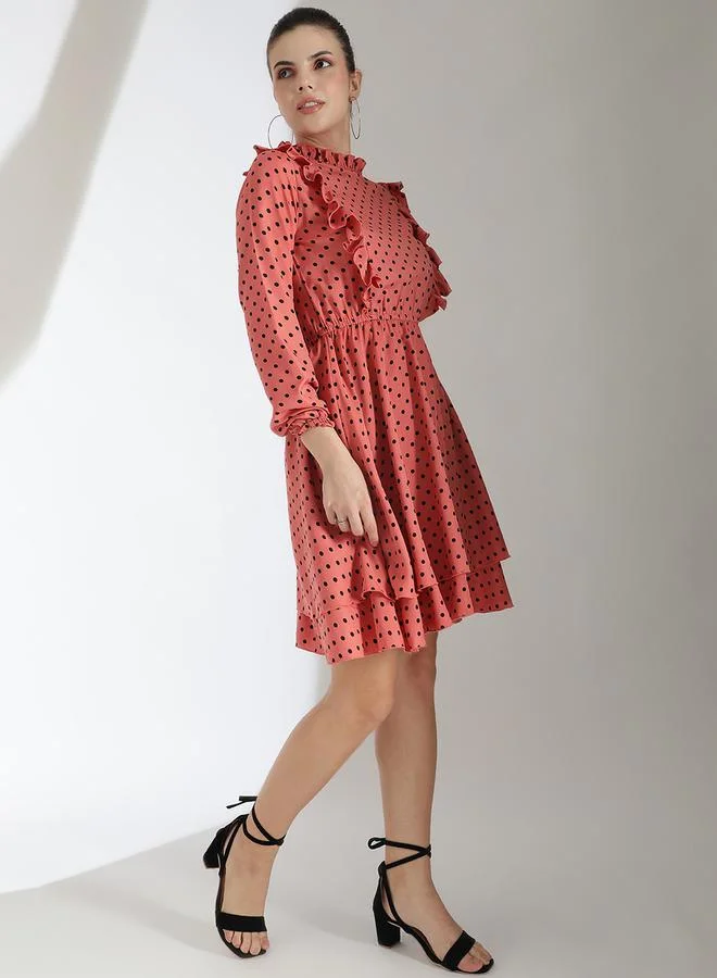 Kotty Polka Dot Ruffle Dress
