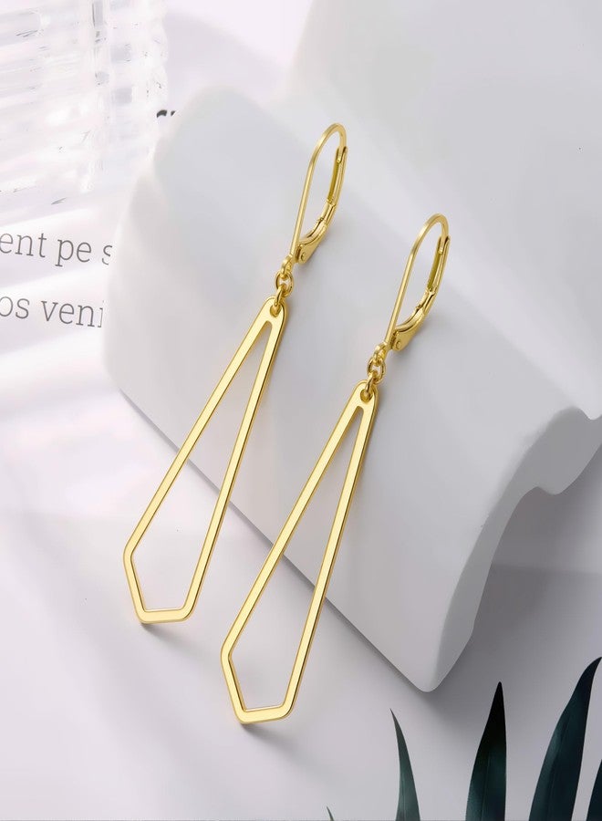 ALEXCRAFT Gold Dangle Earrings for Women Hypoallergenic Geometric Earrings Dangle 14K Gold Leverback Earrings Trendy Drop Dangling Earings Dangly Fashion Jewelry Gifts Ladies Fall - Image 5