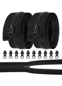SANMUGEED 2 PCS Resin Coil Zippers, No.5 Resin Open-Ended Zips with 5 PCS Zipper Pulls, 65cm/25.6inch Strong Zippers for Sewing Assorted Sizes, DIY Dressmaking, Bags, Tailor, Craft Supplies  - Image 1