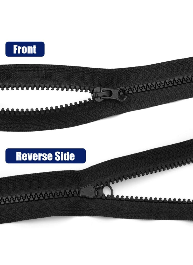 SANMUGEED 2 PCS Resin Coil Zippers, No.5 Resin Open-Ended Zips with 5 PCS Zipper Pulls, 65cm/25.6inch Strong Zippers for Sewing Assorted Sizes, DIY Dressmaking, Bags, Tailor, Craft Supplies  - Image 5