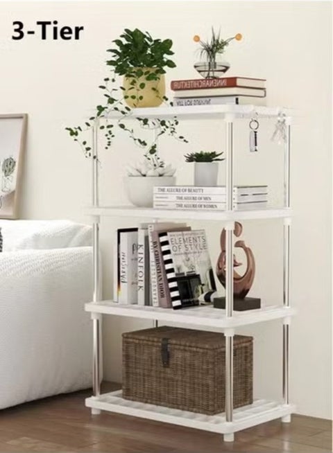3-Tier Shelf Storage Unit Rack Storage Organizer Suitable For Living Room Bathroom Kitchen White 42x22x80 cm