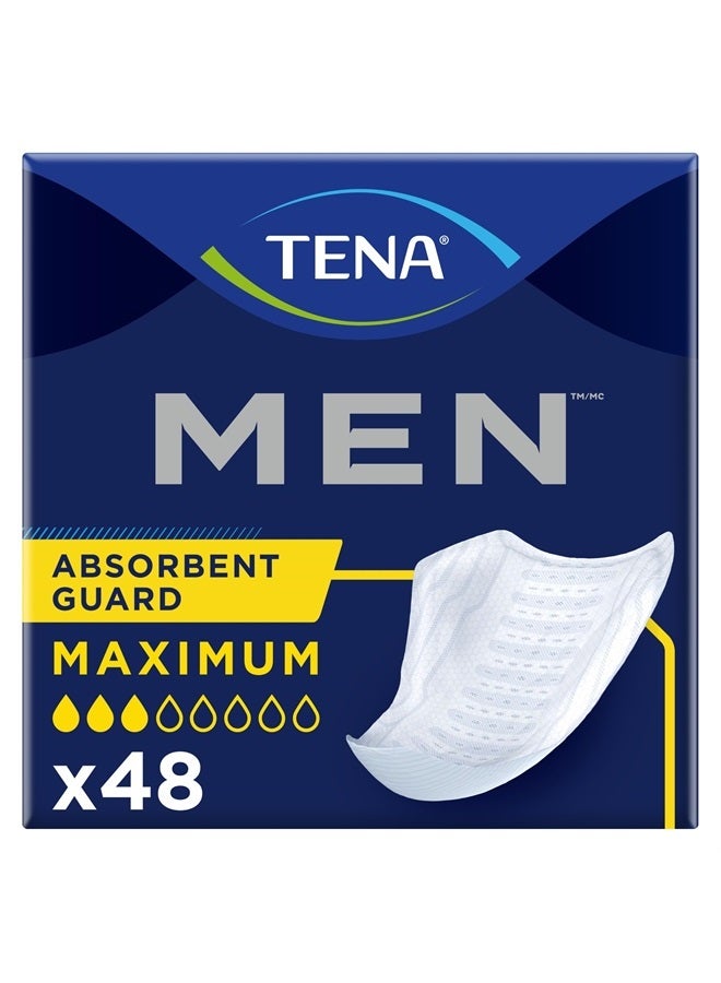 Tena Incontinence Guards for Men, Maximum Absorbency, 48 ct - Image 1
