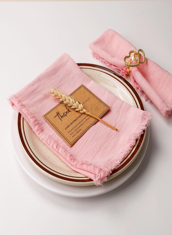Wonlex Dinner Cloth Napkins Set of 8, 18x18 Inches Cotton Napkins Cloth Soft, Durable, Comfortable, Washable Table Napkins Ideal for Everyday Use, Hotels, Events(8 Pack, Pink) - Image 5