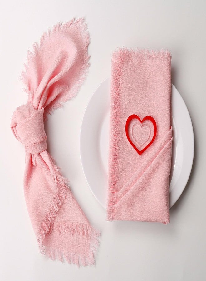 Wonlex Dinner Cloth Napkins Set of 8, 18x18 Inches Cotton Napkins Cloth Soft, Durable, Comfortable, Washable Table Napkins Ideal for Everyday Use, Hotels, Events(8 Pack, Pink) - Image 3
