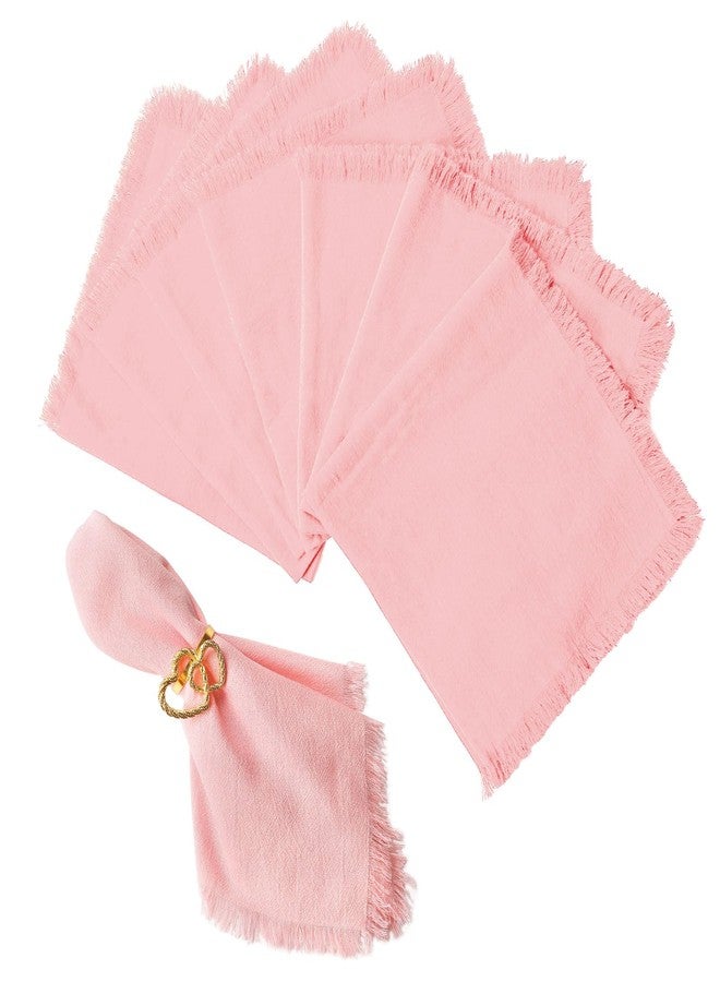 Wonlex Dinner Cloth Napkins Set of 8, 18x18 Inches Cotton Napkins Cloth Soft, Durable, Comfortable, Washable Table Napkins Ideal for Everyday Use, Hotels, Events(8 Pack, Pink) - Image 1