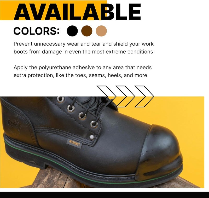 Tuff Toe Store Boot Toe Protector V2 Adhesive, Extra Strong Shoe Glue Toe Protectors for Shoes & Work Boots - Waterproof, Heat Resistant, Heavy Duty Protective Layer & Shoe Repair Kit - Covers 2 Shoes, Black Color - Image 5