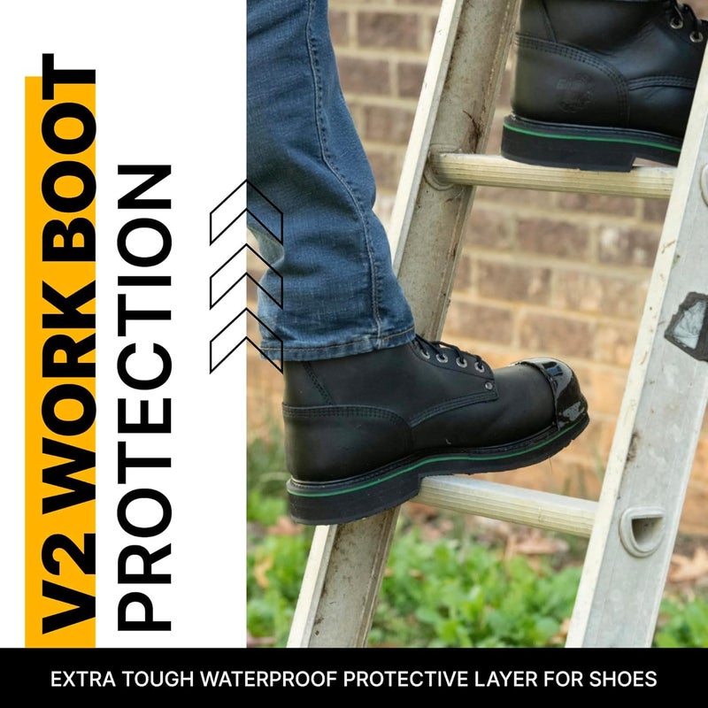 Tuff Toe Store Boot Toe Protector V2 Adhesive, Extra Strong Shoe Glue Toe Protectors for Shoes & Work Boots - Waterproof, Heat Resistant, Heavy Duty Protective Layer & Shoe Repair Kit - Covers 2 Shoes, Black Color - Image 2