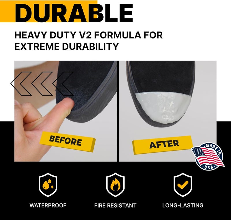 Tuff Toe Store Boot Toe Protector V2 Adhesive, Extra Strong Shoe Glue Toe Protectors for Shoes & Work Boots - Waterproof, Heat Resistant, Heavy Duty Protective Layer & Shoe Repair Kit - Covers 2 Shoes, Black Color - Image 4