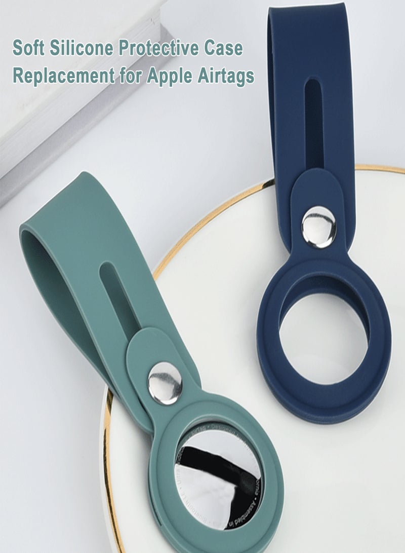 Soft Silicone Protective Case Replacement for Apple Airtags Tracker Cover Sleeve Hangable Keychain Anti-Scratch Protector Finder Holder  - Image 2