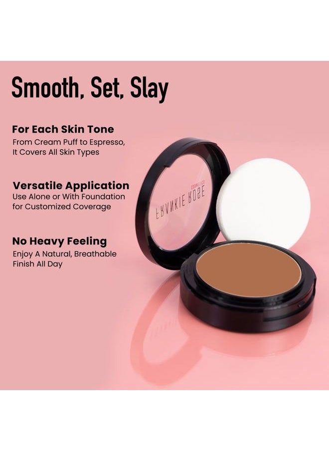 Frankie Rose Cosmetics - Powder Foundation – Full Coverage Face Powder For Pores & Imperfections, Evens Out Skin Tone & Shine-Control | 58 Grams (Bronze) - Image 1