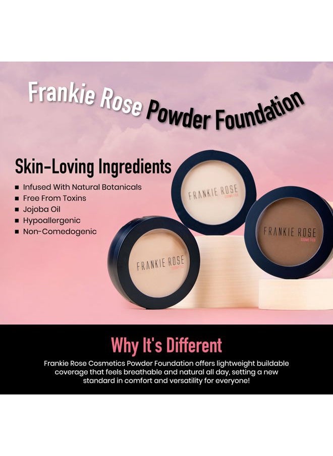 Frankie Rose Cosmetics - Powder Foundation – Full Coverage Face Powder For Pores & Imperfections, Evens Out Skin Tone & Shine-Control | 58 Grams (Bronze) - Image 1