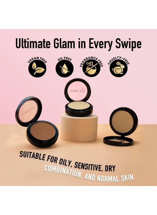 Frankie Rose Cosmetics - Powder Foundation – Full Coverage Face Powder For Pores & Imperfections, Evens Out Skin Tone & Shine-Control | 58 Grams (Bronze) - Image 1