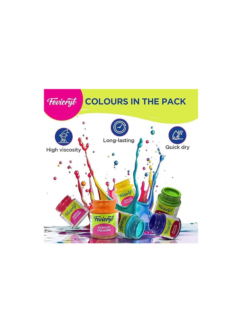 Pidilite Pidilite Fevicryl Acrylic Colors, Sunflower Kit, 10 Shades  - Image 3