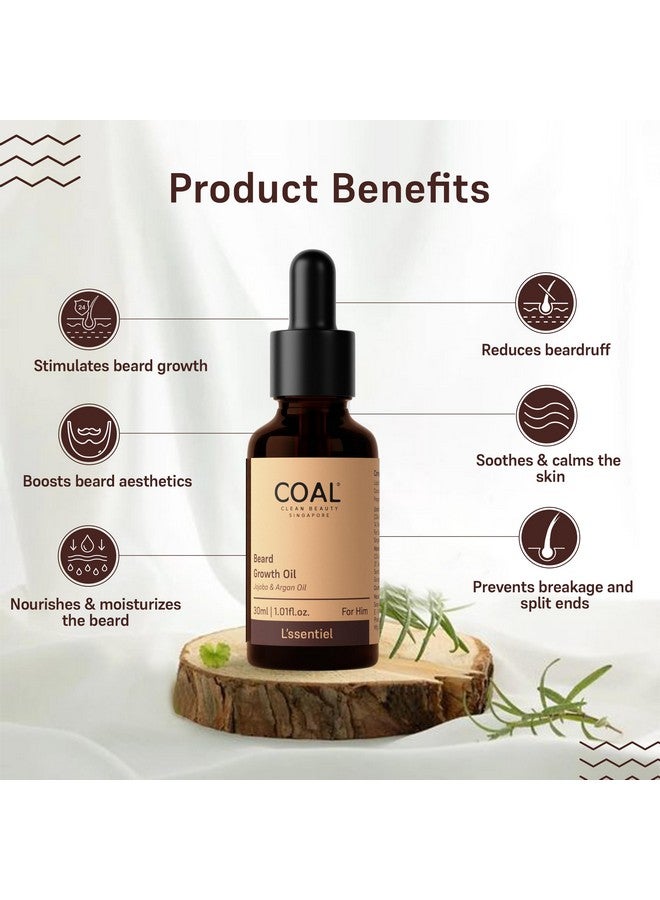 COAL CLEAN BEAUTY Beard Growth Oil With Jojoba & Argan Oil | Makes Patchy Beard Thicker Denser & Voluminous | Men | All Beard Types | 30Ml - Image 4