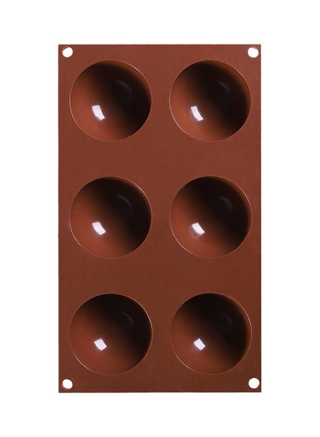 NIBEMINENT 6-Holes Round Shape Cake Mould Brown 29.50 x 5 17.50cm