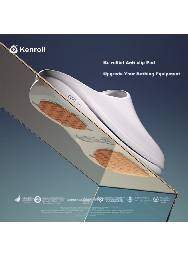 Kenroll Uni Home Bathroom Non-slip Slippers, Comfortable Wrap Lightweight Sandals, White Camel Color, Size 39-40 - Image 1