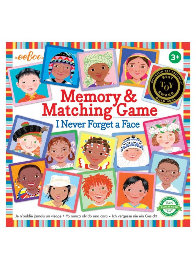 eeboo - eeBoo: I Never Forget a Face, Memory & Matching Game, Developmental and Educational, 24 Pairs to Match, Single or Multiplayer Function, For Ages 3 and up - Image 1