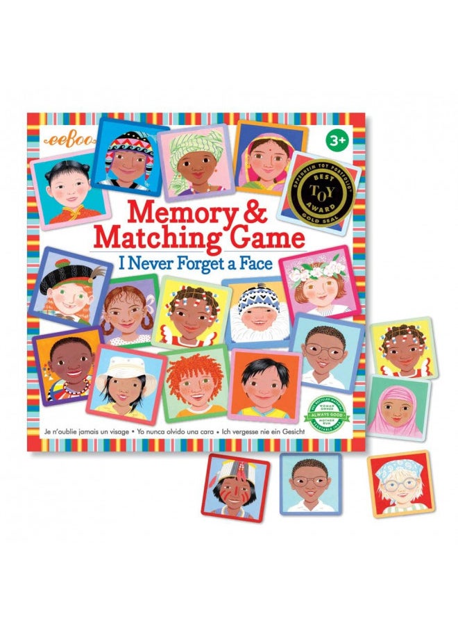 eeboo - eeBoo: I Never Forget a Face, Memory & Matching Game, Developmental and Educational, 24 Pairs to Match, Single or Multiplayer Function, For Ages 3 and up - Image 1