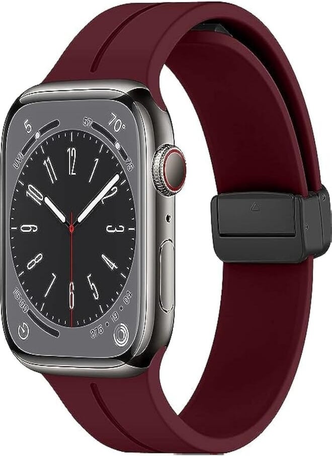 Next Next store Compatible with Apple Watch Ultra Band 49mm 45mm 44mm 42mm, Soft Silicone Sport Strap with Magnetic Clasp Compatible with iWatch Series 8/Ultra/7/SE/6/5/4/3/2/1 L 