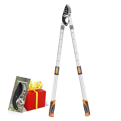 AIRAJ 2741 Extendable Anvil Loppers Heavy Duty with Compound Action Tree Trimmer with 2 Inch Cutting Capacity Chops Thick Branches EaseHeavy Duty Tree Pruner with SK5 Spare Blade