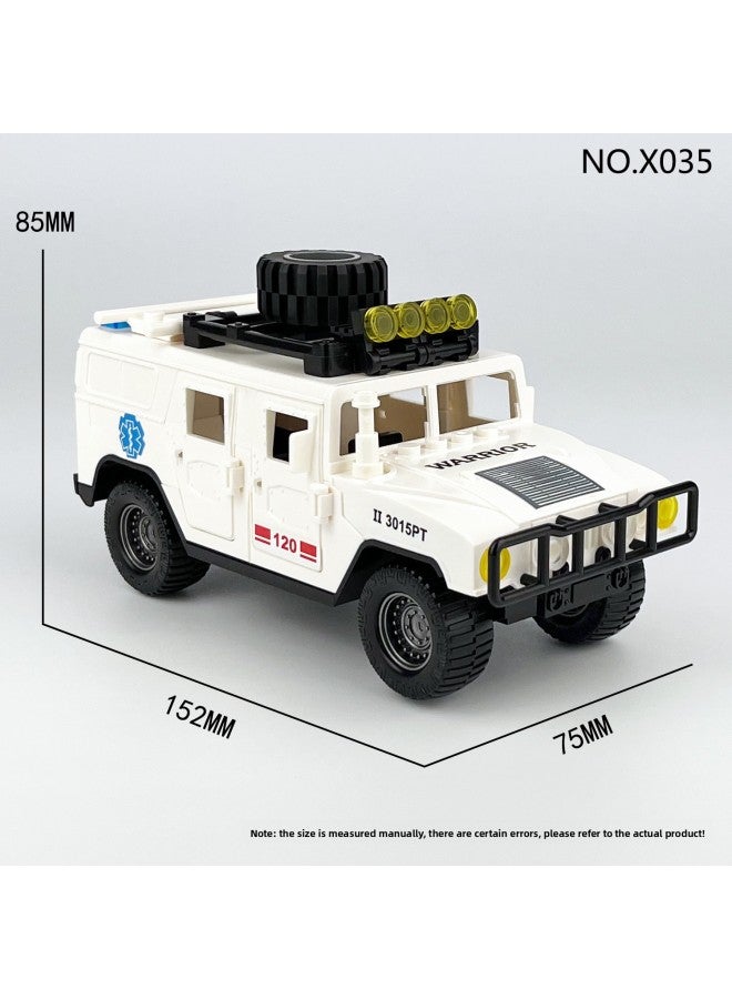 لعبة Jinzhi X035 Peacekeeping Force Rescue Offroad Hummer Special Police Military Building Blocks Toys Cross-Based Wholesale