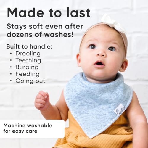 Copper Pearl 4 Pack Soft Cotton Baby Bibs for Drooling and Teething, Absorbent Drool Bibs for Baby Girl and Boy, Adjustable to Fit Newborns to Toddlers, Tons of Styles (Lennon) - Image 4