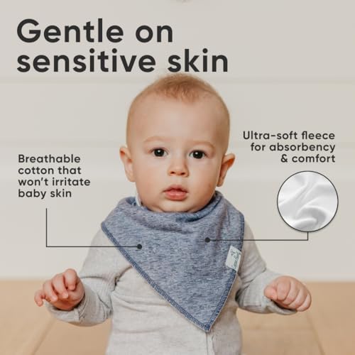 Copper Pearl 4 Pack Soft Cotton Baby Bibs for Drooling and Teething, Absorbent Drool Bibs for Baby Girl and Boy, Adjustable to Fit Newborns to Toddlers, Tons of Styles (Lennon) - Image 5