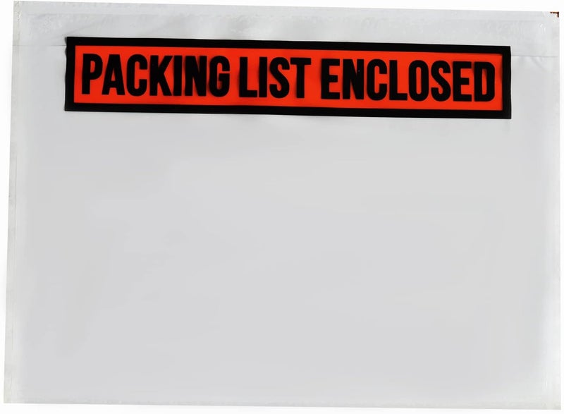 IN SAFE PACK 100 PCS 7.5"x 5.5" Clear Self-Adhesive Packing List Envelopes - Shipping/Mailing Pouch Enclosed Bags for Packing Slips Invoice - Image 1