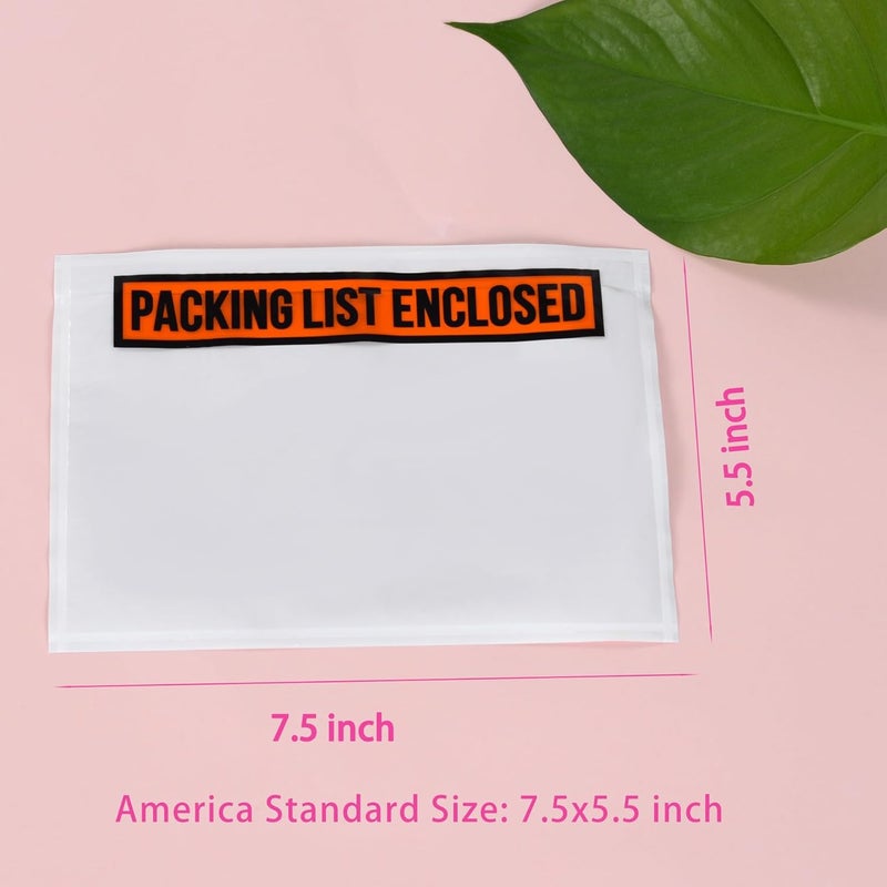IN SAFE PACK 100 PCS 7.5"x 5.5" Clear Self-Adhesive Packing List Envelopes - Shipping/Mailing Pouch Enclosed Bags for Packing Slips Invoice - Image 5