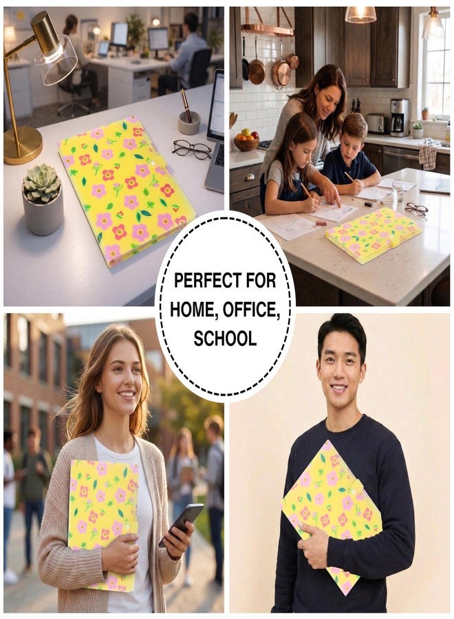 SPS 5 Pocket Expanding File Folder Aesthetic Design - Fits A4 & Letter Size Document Organizer, Accordion File Folders, File for Office, Portable File Organizer, School & Home - Pastel Yellow Garden - Image 5