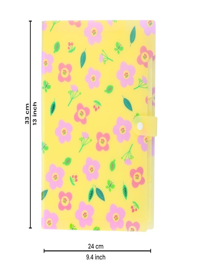 SPS 5 Pocket Expanding File Folder Aesthetic Design - Fits A4 & Letter Size Document Organizer, Accordion File Folders, File for Office, Portable File Organizer, School & Home - Pastel Yellow Garden - Image 2