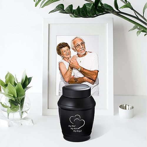 LINES ARTE 5.7" Medium Cremation Urns for Human Ashes Adult Male Dad Men,Black Heart Urns for Human Ashes - Image 5